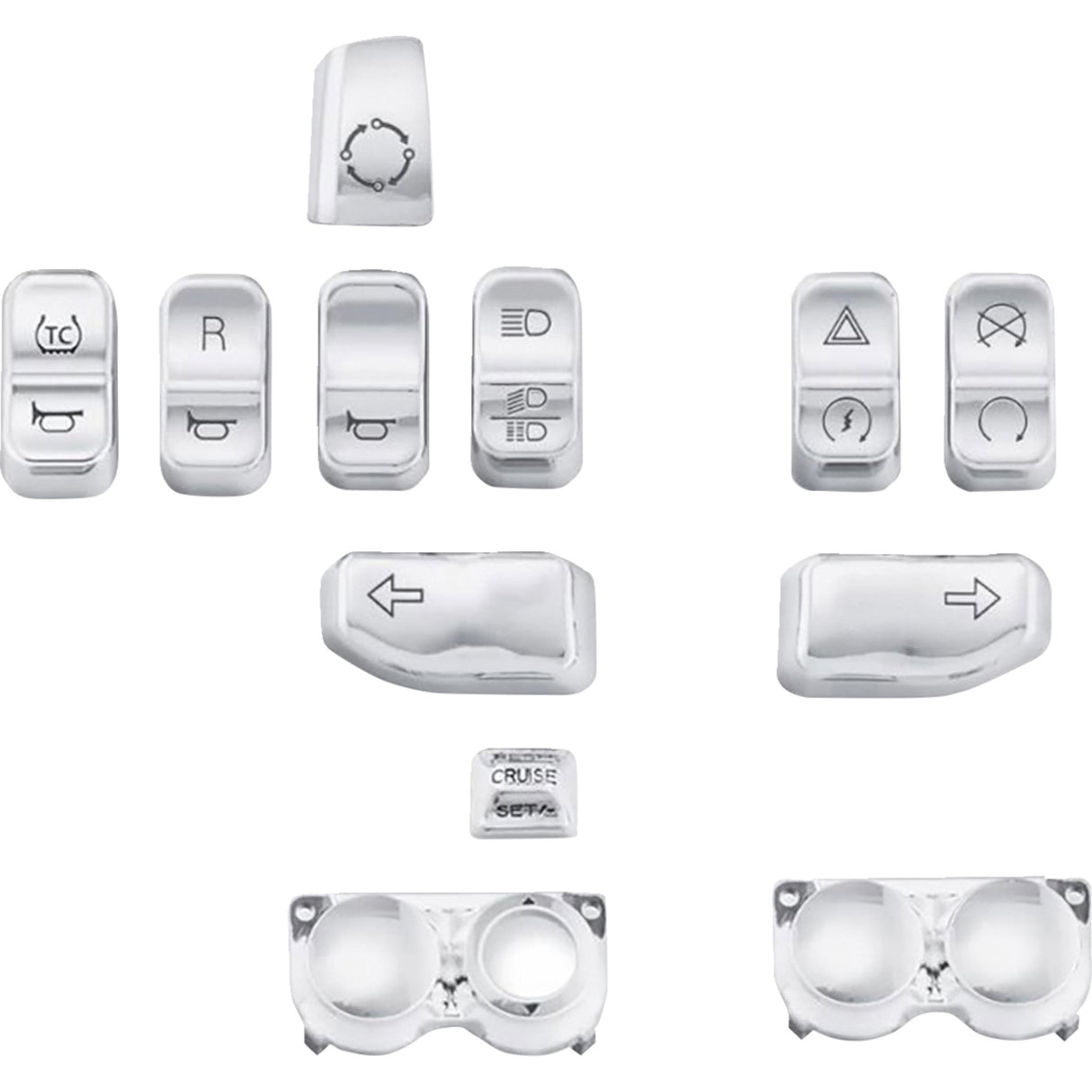 DRAG SPECIALTIES 0616-0392 Switch Cap Kit Switch Caps - Chrome