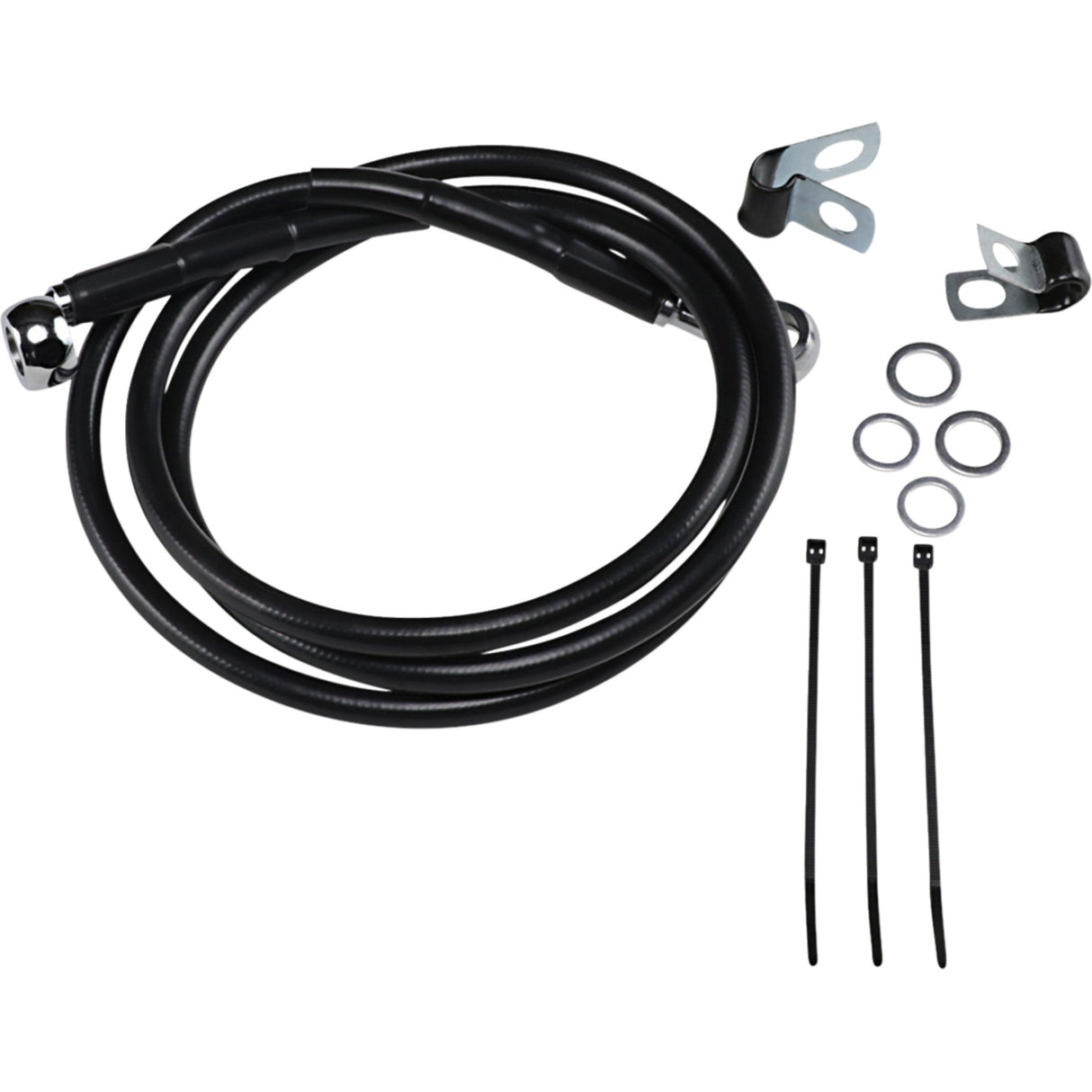 DRAG SPECIALTIES Brake Line Kit Front - Black