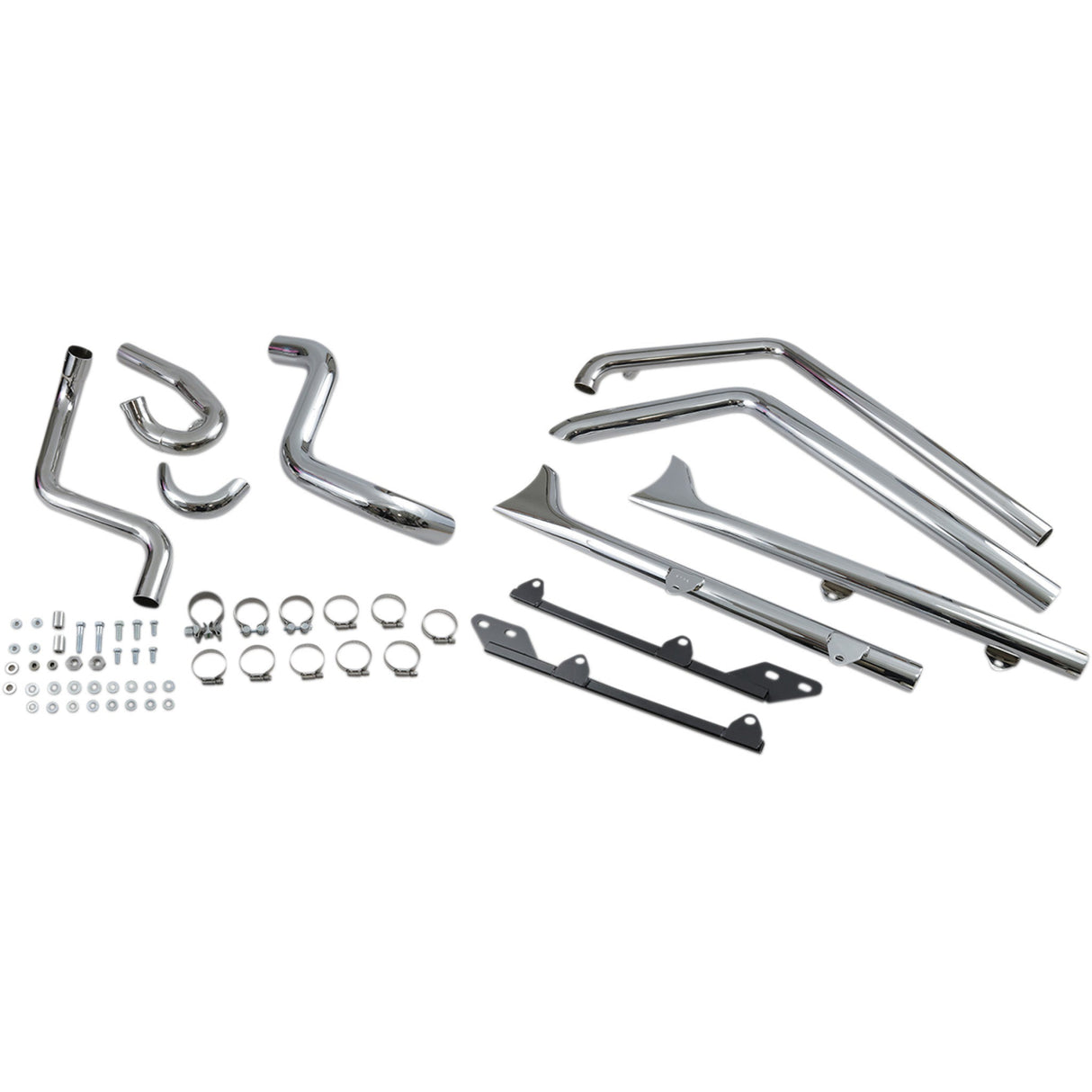 Bassani Xhaust Fishtail Duals 2-Into-2 Exhaust System - 1S26E-30 For Harley Softail 1989-2017