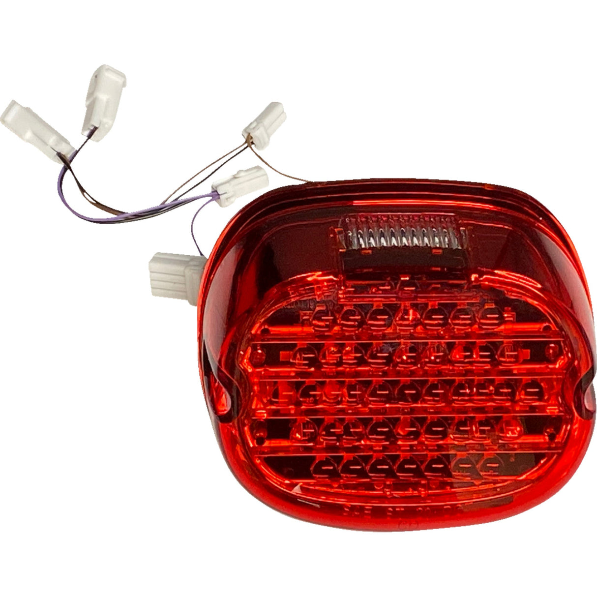 Custom Dynamics Low Profile LED Taillight With Integrated Auxiliary Turn Signals Top Window Red Lens - CD-INT-TL-W-R For Harley Motorcycles 1999-2024