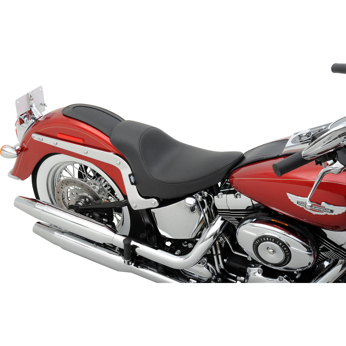 DRAG SPECIALTIES 0802-0804 EZ-ON Mount Solo Seat EZ-Solo Seat - Smooth - Solar-Reflective Leather - FLST '00-'17