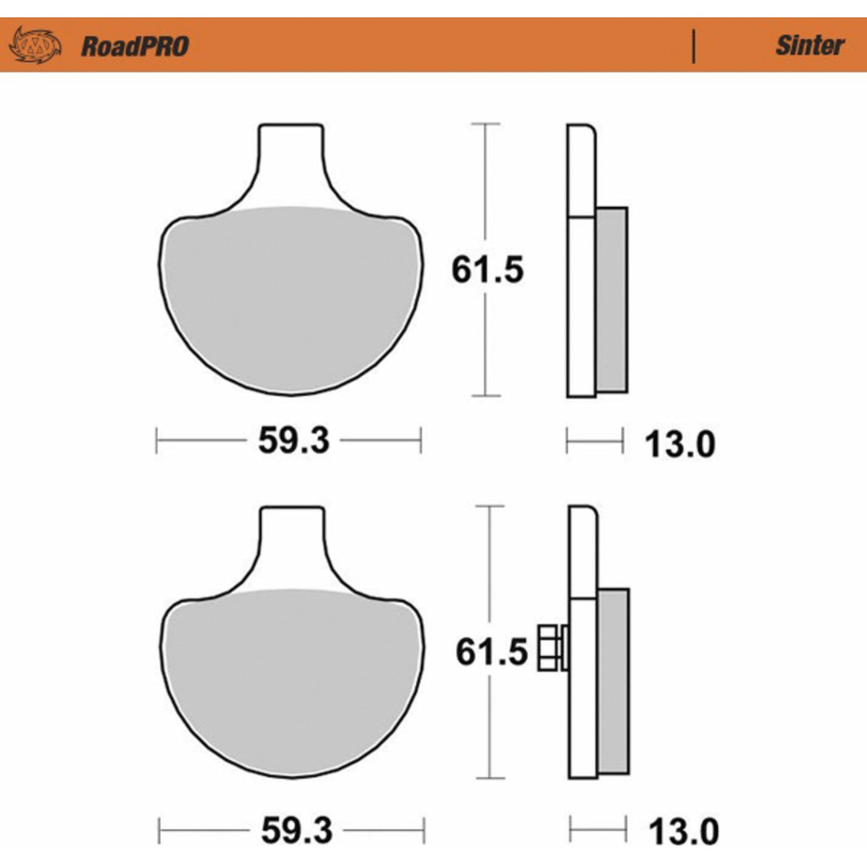 Moto-Master RoadPro Sintered Metal Brake Pads Sintered Series - 415001-PU For Harley Motorcycles 1984-1999
