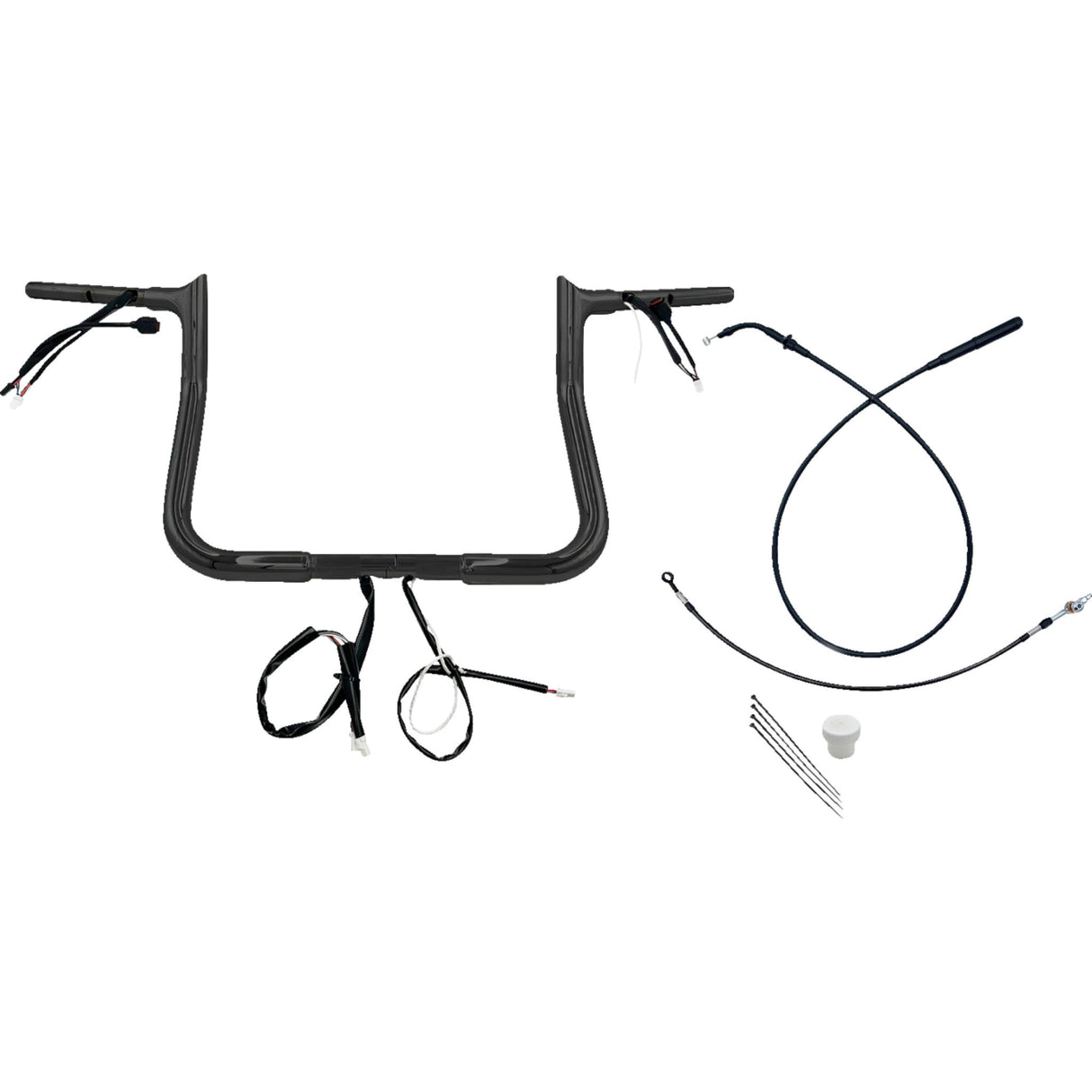 FAT Baggers INC. 1-1/4" EZ Install Pointed Top Handlebar 11" Black - 949011-B For Harley Street Glide 2023-2026