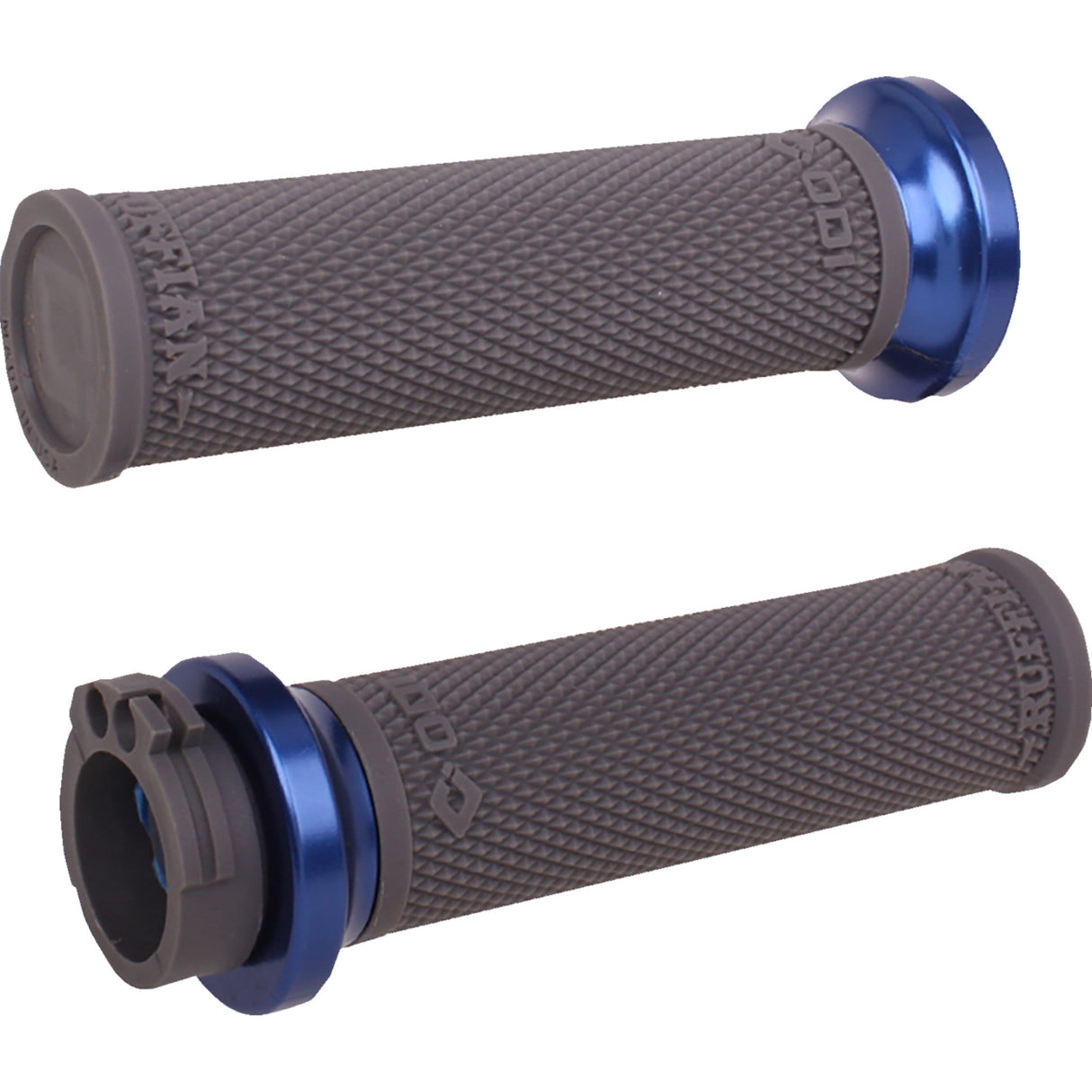 ODI Ruffian Lock-On Street Grips Cable Black Anodized Blue - V30HCWH-U For Harley Motorcycles 1984-2022