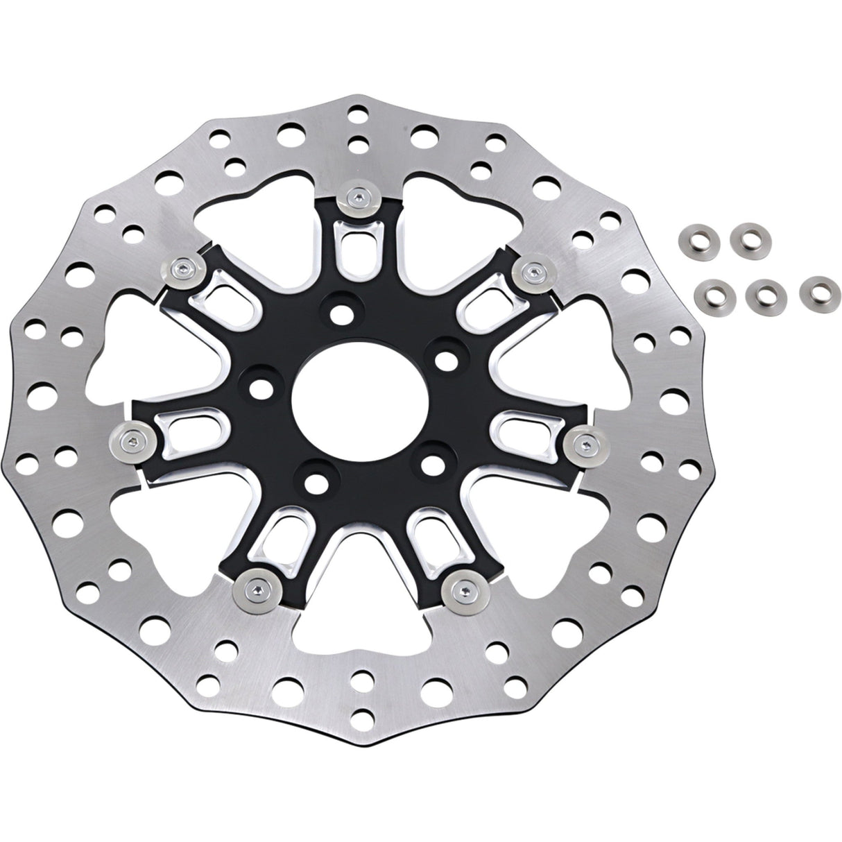 ARLEN NESS 1710-3318 33-10301-202 Two-Piece Floating Brake Rotor - Front Rotor - 7 Valve - 11.8" - Black