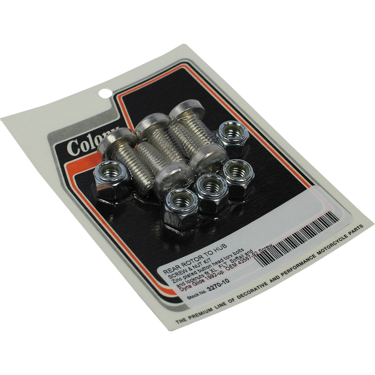 COLONY 2401-1323 3270-10 Rear Brake Rotor Bolt/Nut Kit Bolts with Nuts - Rear/Brake Rotor - Kit
