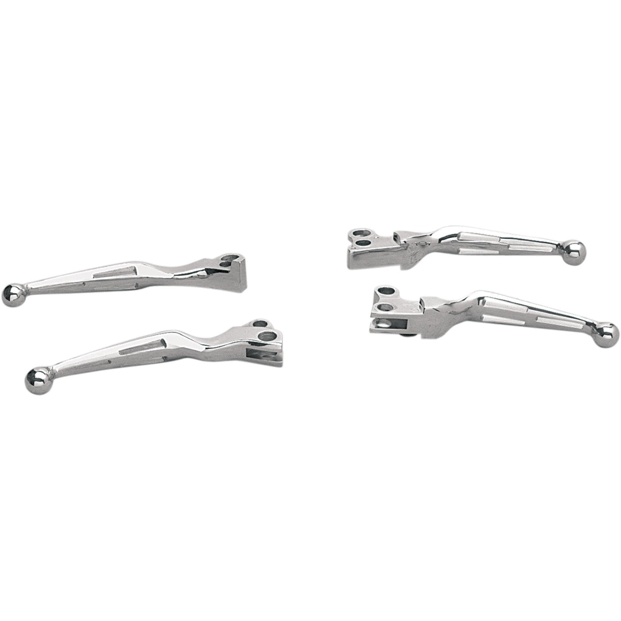 Drag Specialties Slotted Wide Blade Lever Set Chrome For Harley Motorcycles 1982-1995