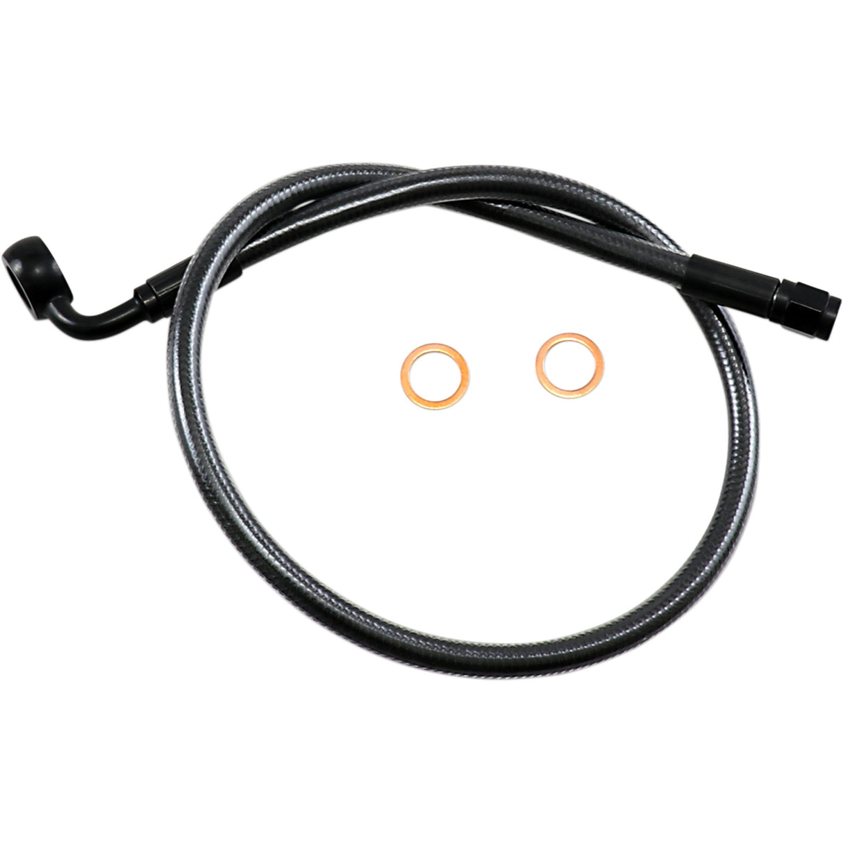 Magnum Shielding Designer Series ABS-Specific Upper Brake Line Kit 12mm-90° 24" Black Pearl - AS478024 For Harley 114 2019-2020
