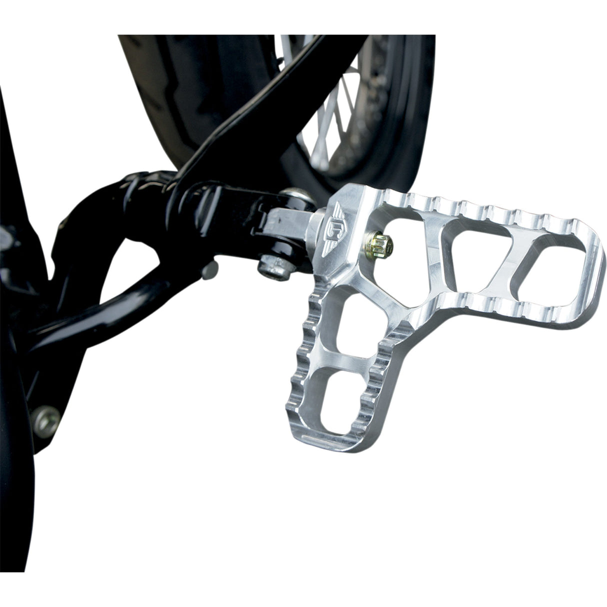 JOKER MACHINE 1620-1149 08-62-1 Adjustable Serrated Billet Footpegs - With Heel - Clear