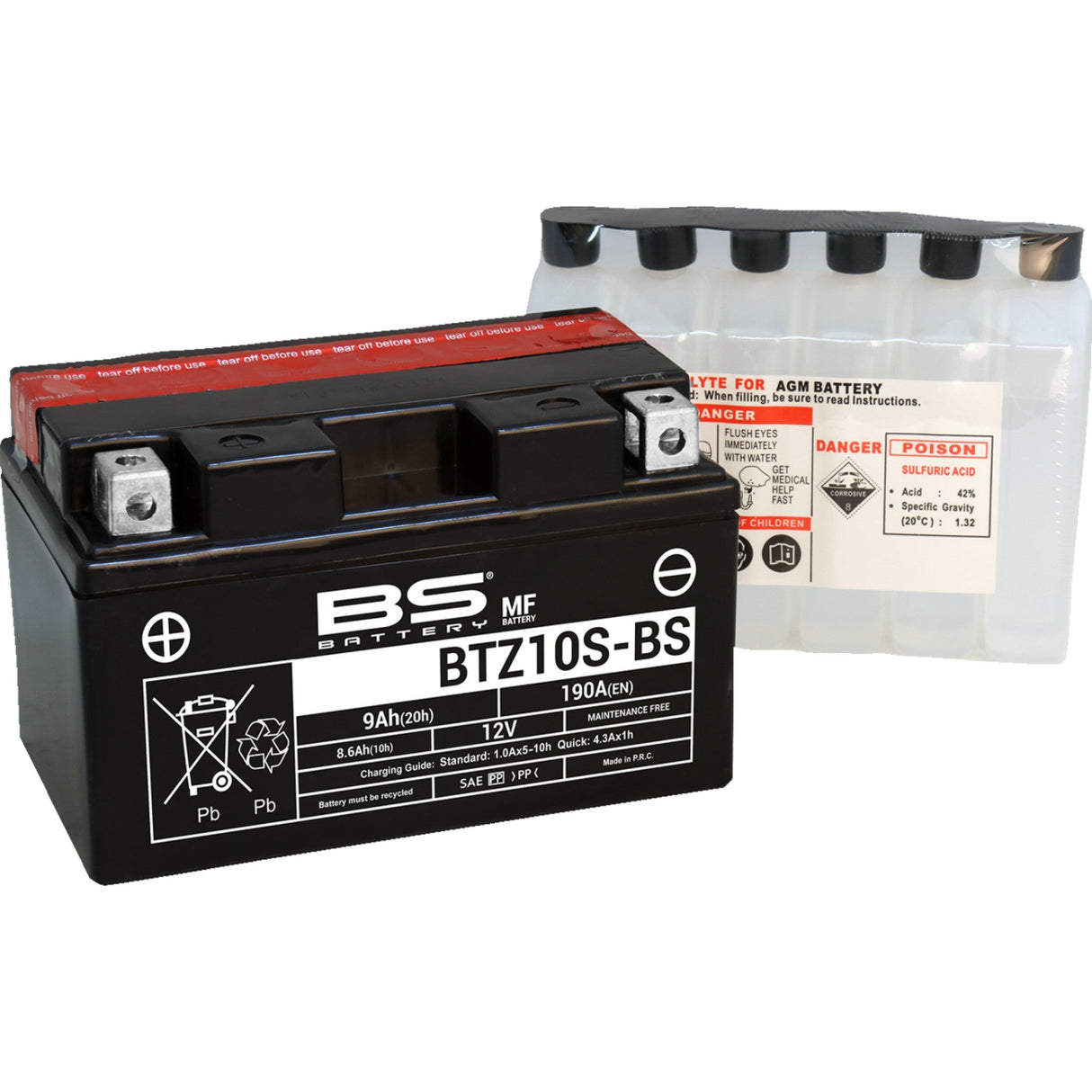 BS BATTERY 2113-0859 300696 Maintenance-Free Battery Battery - BTZ10S-BS (YTZ)