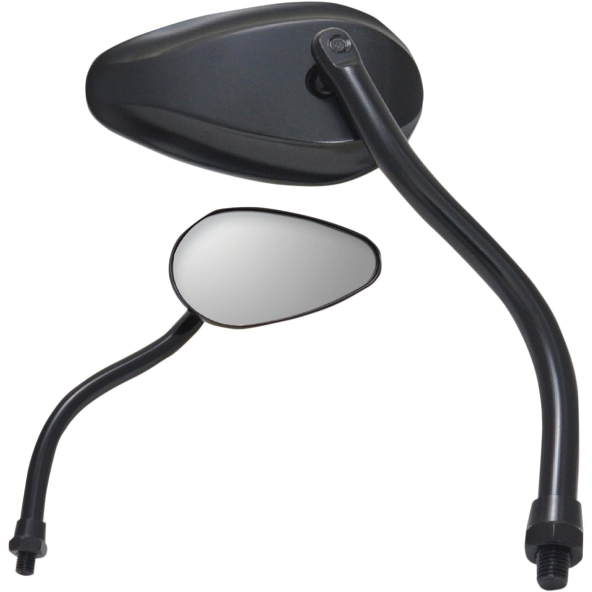 Parts Unlimited X-Treme Mini Teardrop Mirror Side View Teardrop Standard Long Black Each