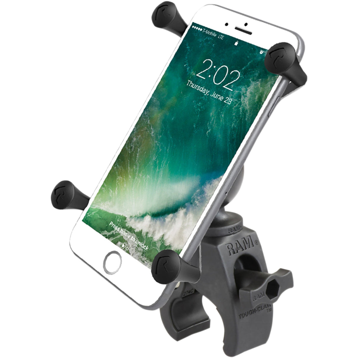 RAM MOUNTS 0636-0126 RAMHOLUN10400U Tough-Claw™ Mount with Universal X-Grip® Cradle Device Mount - X-Grip® - Tough-Claw™