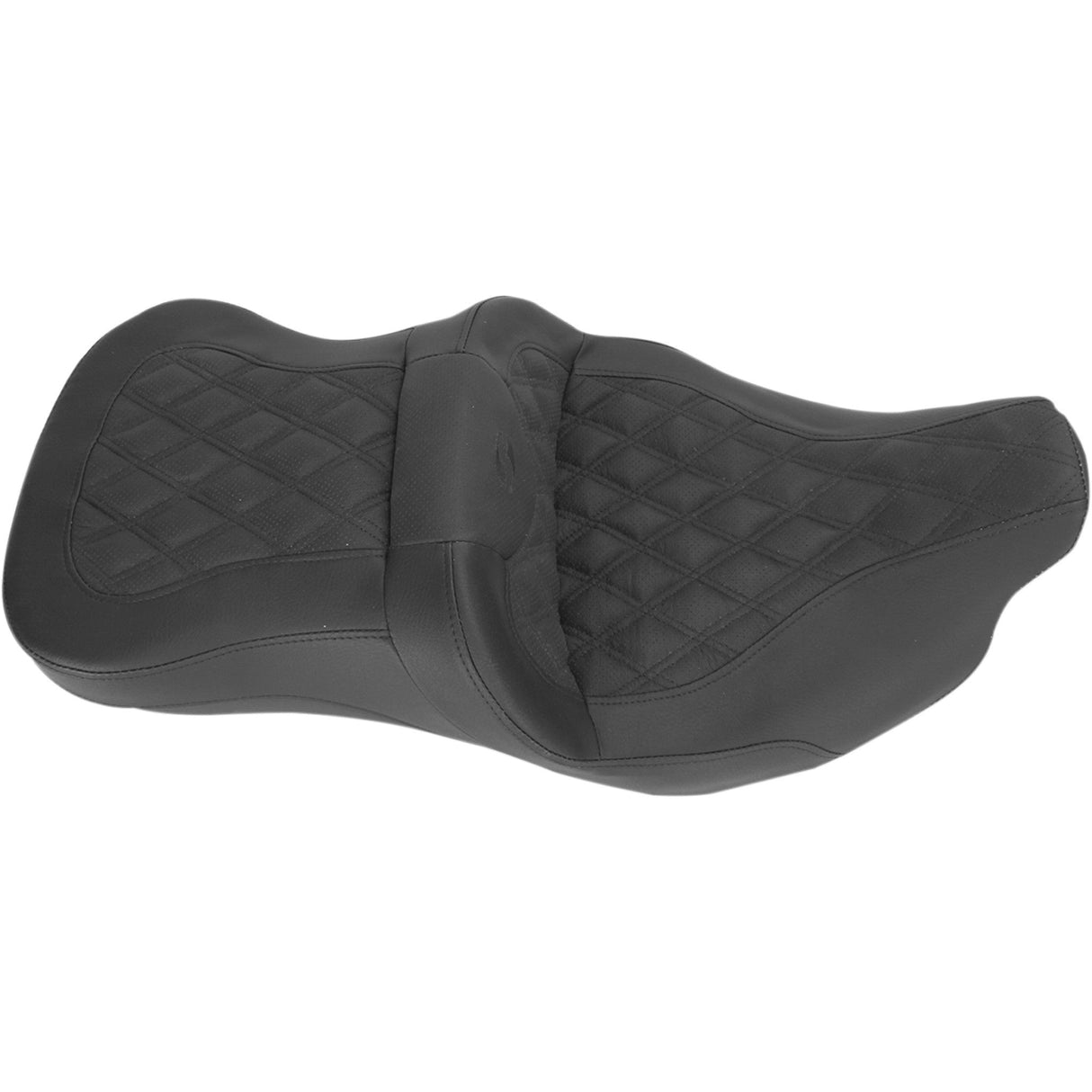 Saddlemen Heated Roadsofa™ Lattice Stitched Seat Without Backrest Full Lattice Stitch Heated - 808-07B-182HCT For Harley Touring 2008-2025