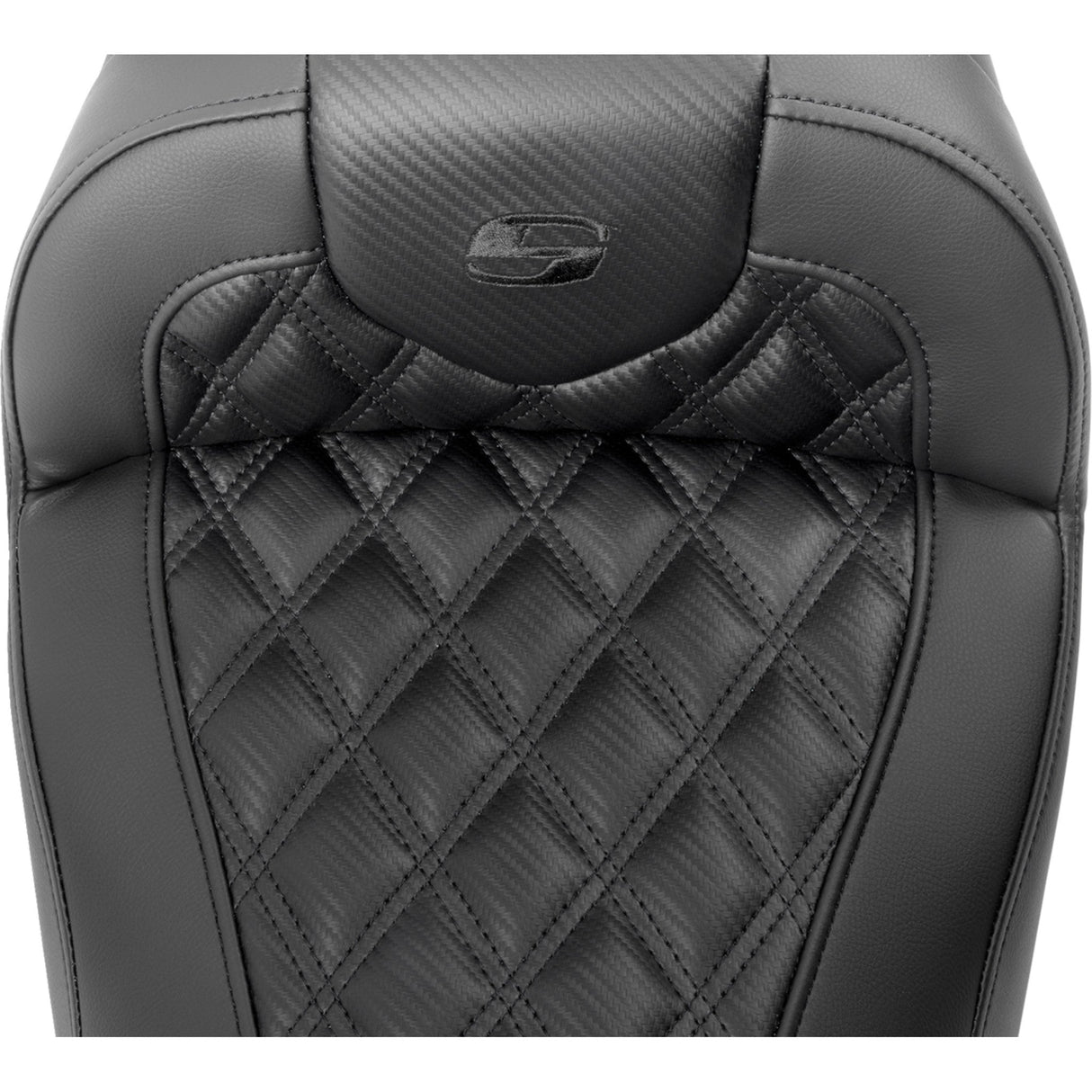 Saddlemen Roadsofa™ Lattice Stitch Seat With Backrest Carbon Fiber - 823-07-206B0 For Harley Touring 2023-2026