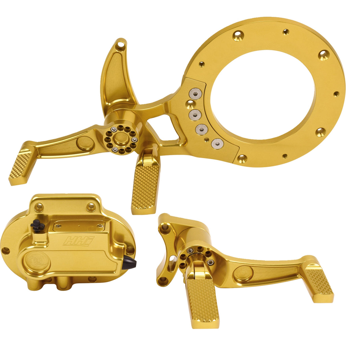 Hawg Halters Mid Controls Gold Knurled Pegs - MCK-FH21GS-FK For Harley Touring 2021-2023