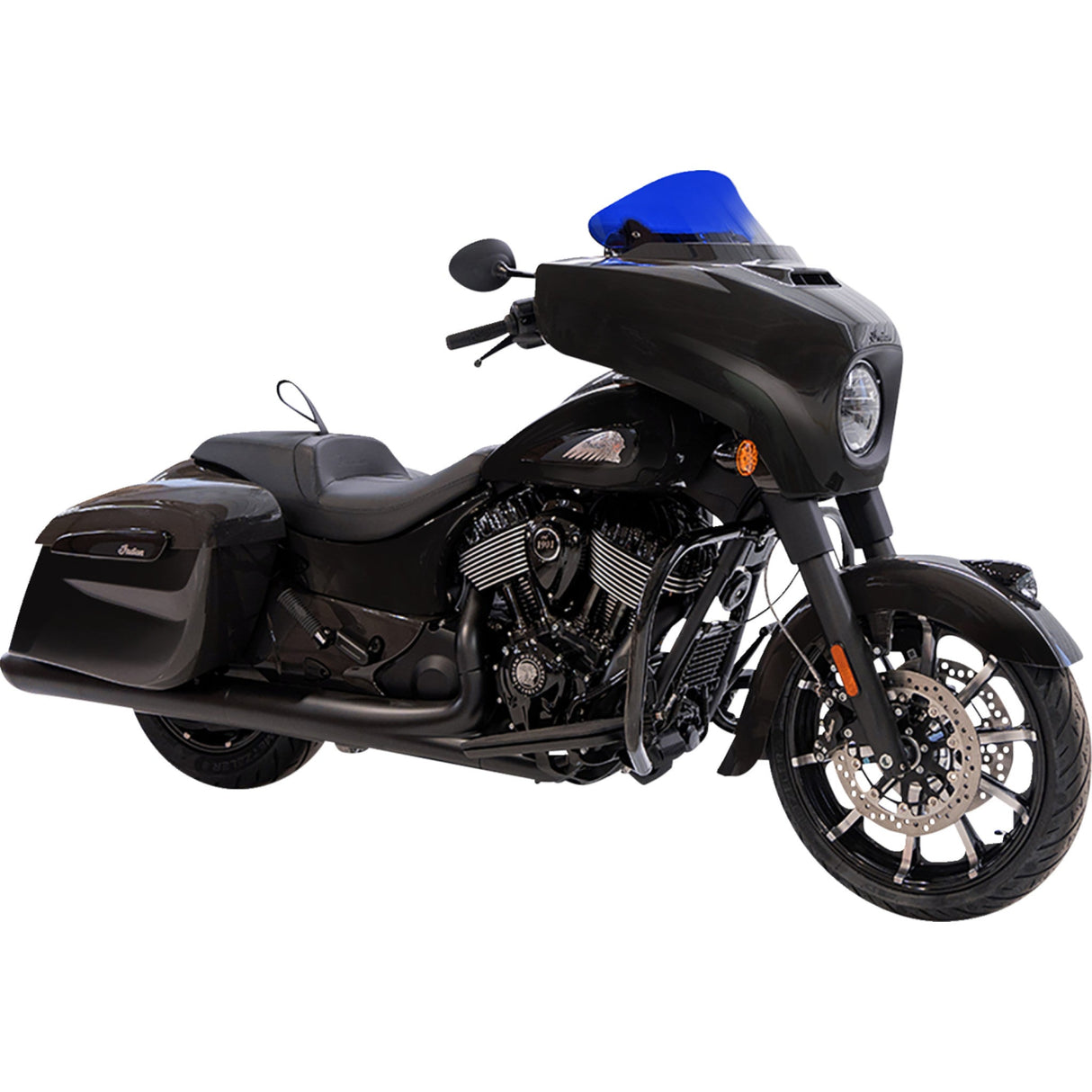 Klock Werks Kolor Flare® Windshield 10" Blue - KWW-04-0640 For Indian 2014-2026