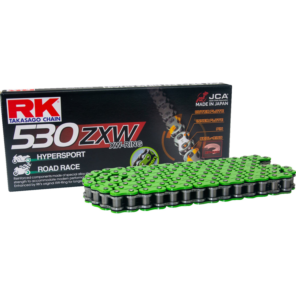 RK 1223-1942 MM530ZXW-120 530 ZXW Chain 530 ZXW - Drive Chain - 120 Links - Green