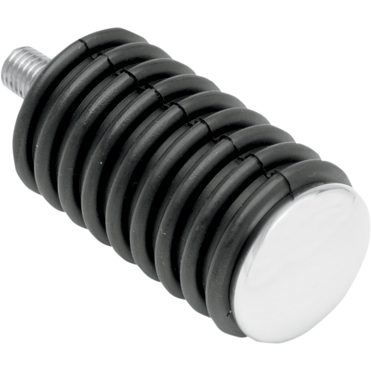 DRAG SPECIALTIES DS-253407 Chrome Footpegs with Rubber Sleeves — Each Shift Pegs - Rubber - Chrome End