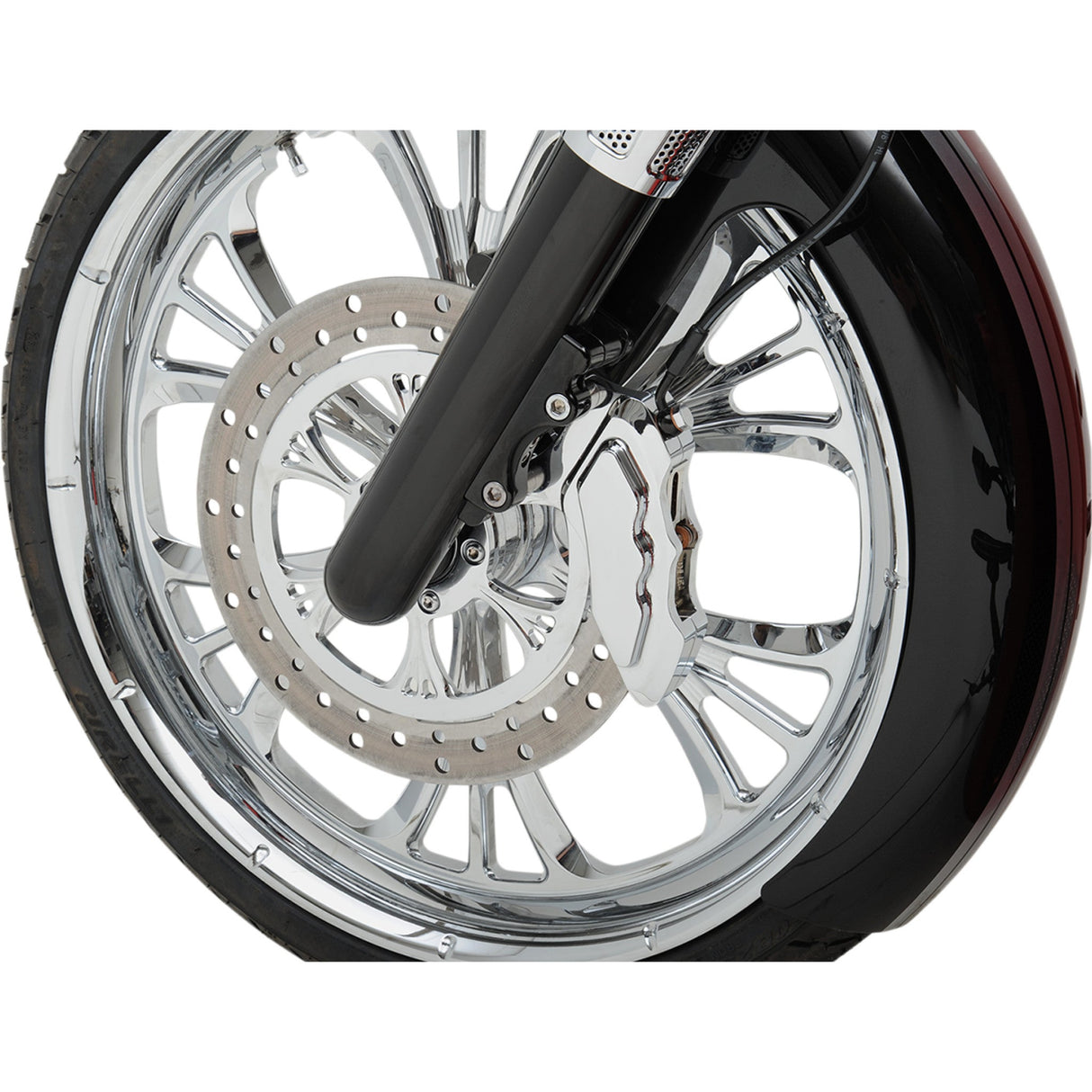 Hawg Halters 6-Piston Front Direct Bolt-On Brake Calipers For 13" Rotor Front Chrome 13" - LHSCC6013 For Harley Motorcycles 2000-2022