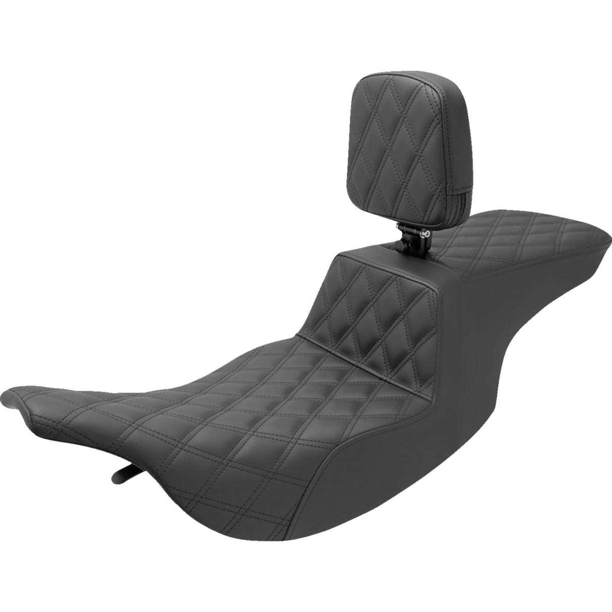 Saddlemen Tour Step-Up Seat Rider Backrest Full Lattice Stitch - 897-07-195BR For Harley Touring 1997-2007