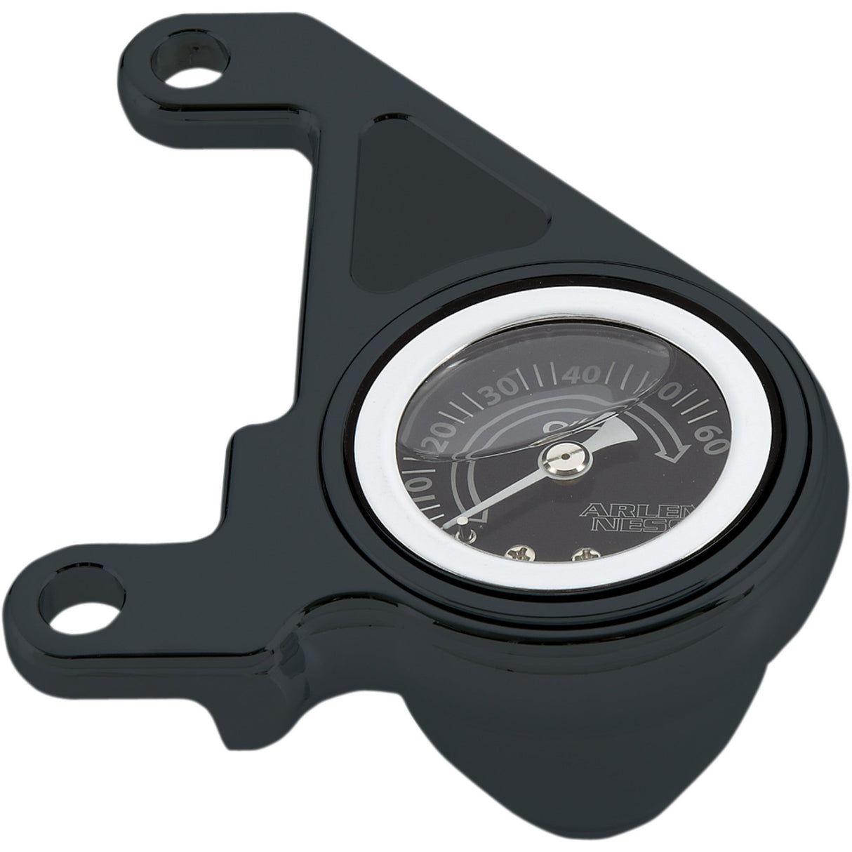 Arlen Ness Oil Pressure Gauge Kit — Radius Black - 15-675 For Harley Motorcycles 1999-2017