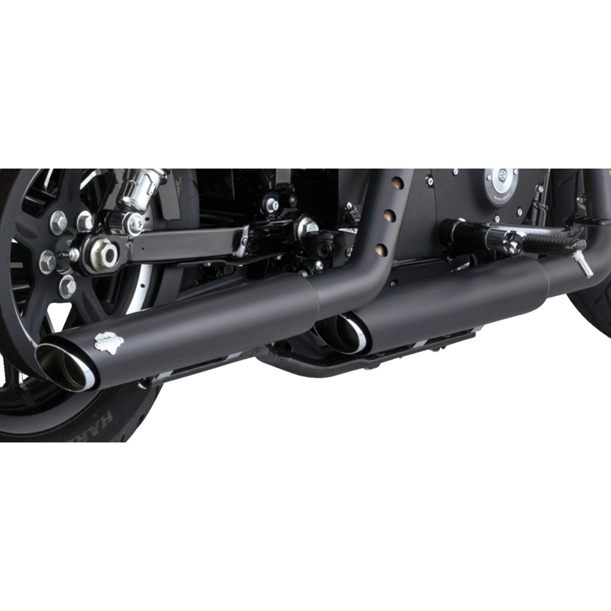 Vance & Hines 3" Twin Slash Slip-On Mufflers Black - 46361 For Harley Sportster 2014-2022