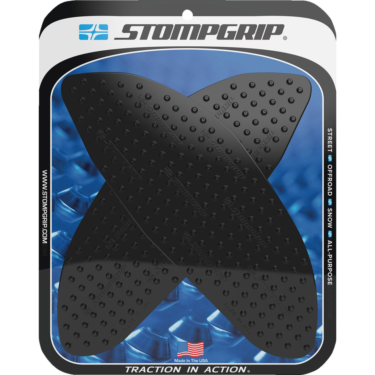 STOMPGRIP 4320-2736 55-10-0180B Volcano Profile Traction Pad Tank Grips Traction Pad Tank Grips - Volcano - Black - Aprilia