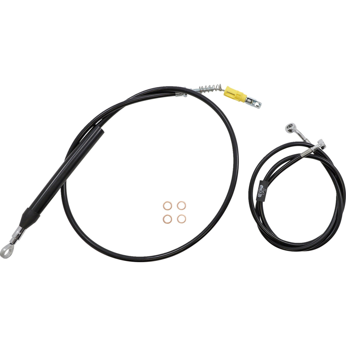 LA Choppers Complete Black Vinyl Braided Handlebar Cable Brake Line Kit 18"-20" Handlebars - LA-8156KT2-19B For Harley Softail 2018-2022