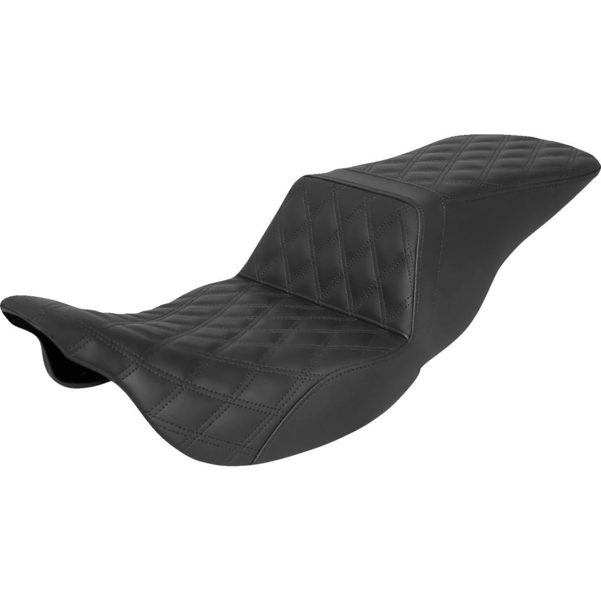 Saddlemen Tour Step-Up Seat Full Lattice Stitch Black - 808-07B-195 For Harley Touring 2008-2025