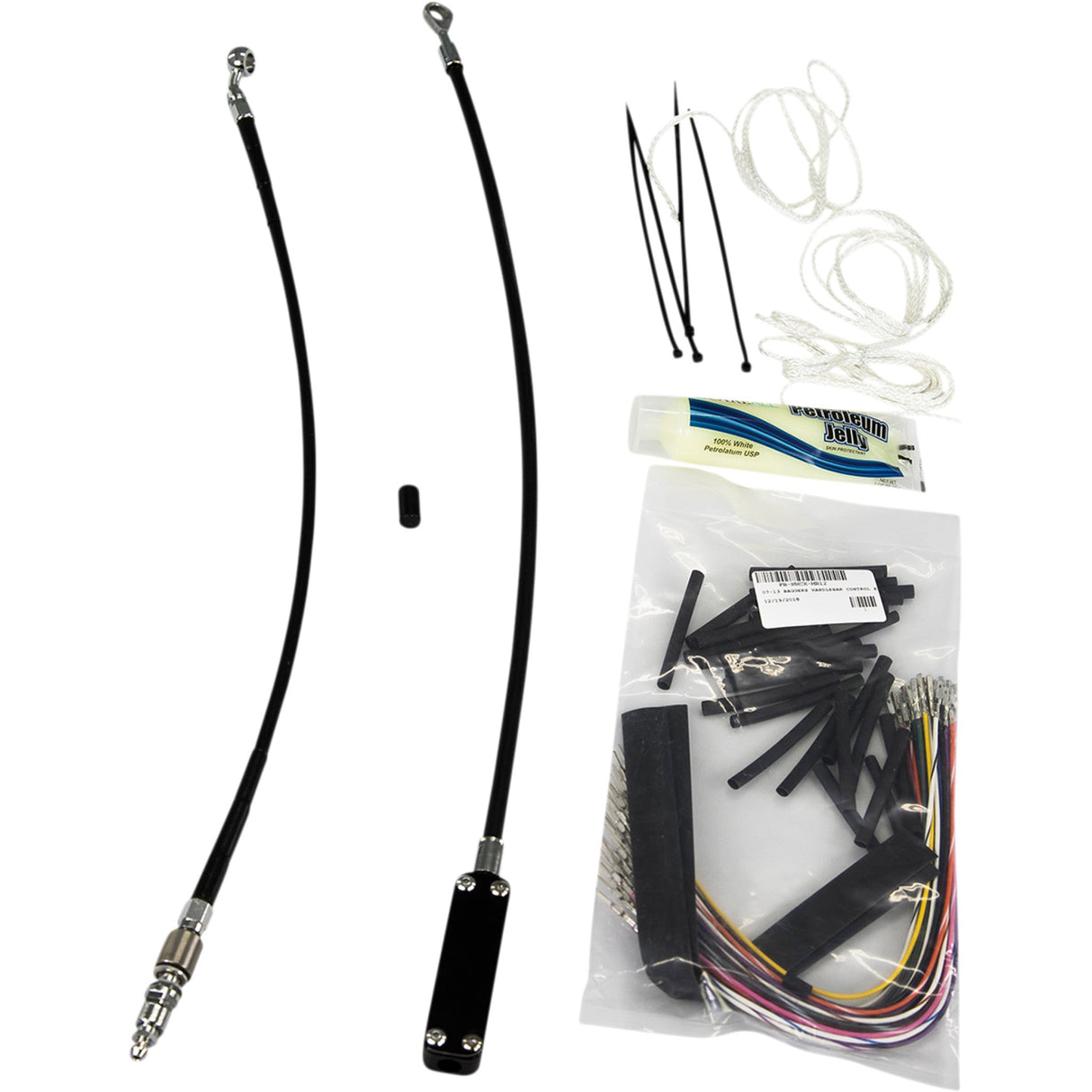 FAT Baggers INC. Control Installation Kit Cable Clutch 16" Black - 109116-B For Harley Touring 2008-2013