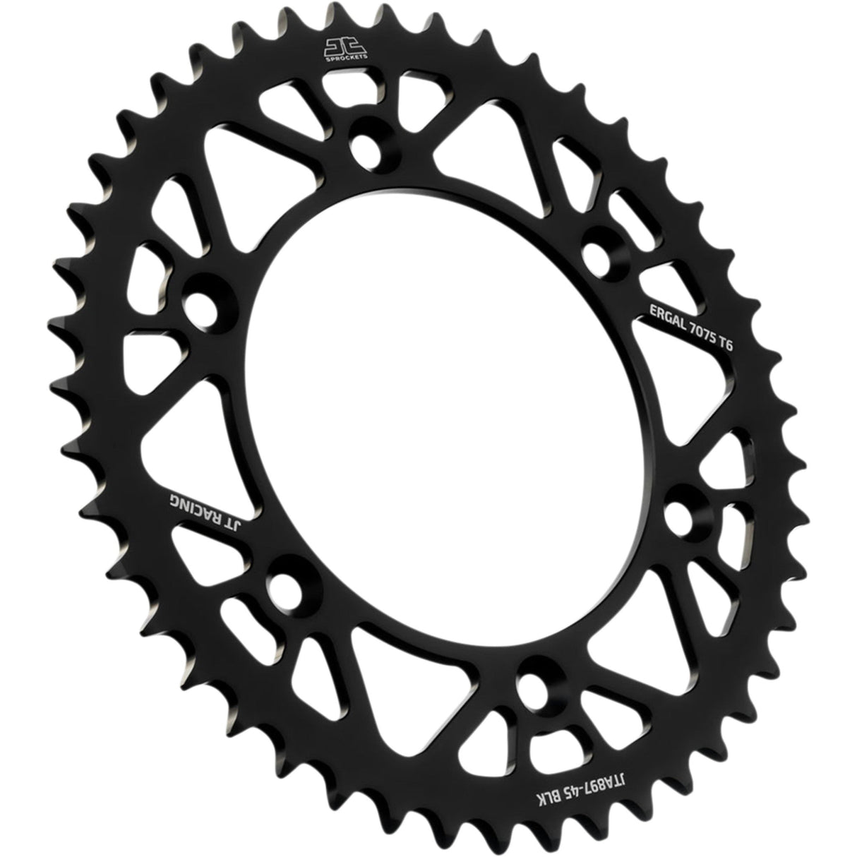 JT Sprockets RaceLite Aluminum Rear Sprocket Black 45 Tooth - JTA897.45BLK For Husaberg Dirt Bikes 2000-2008 | Husqvarna FC 450 / Norden 901 2014-2022