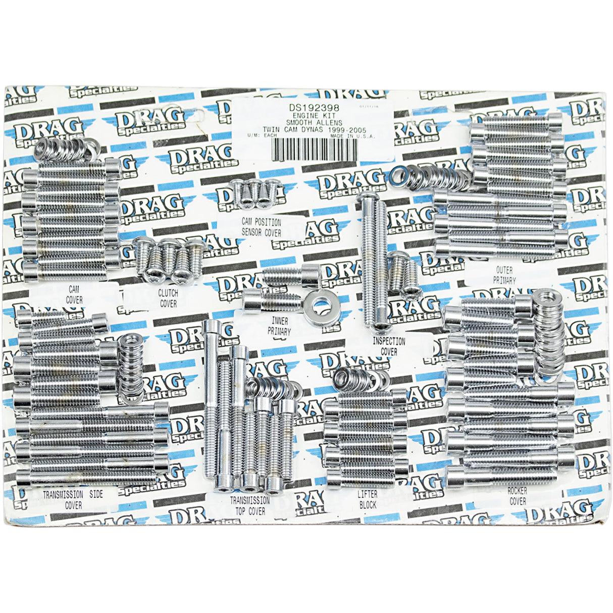 DRAG SPECIALTIES DS192398 Bolt Set Bolt Kit - Engine - Socket-Head - Smooth - Twin Cam