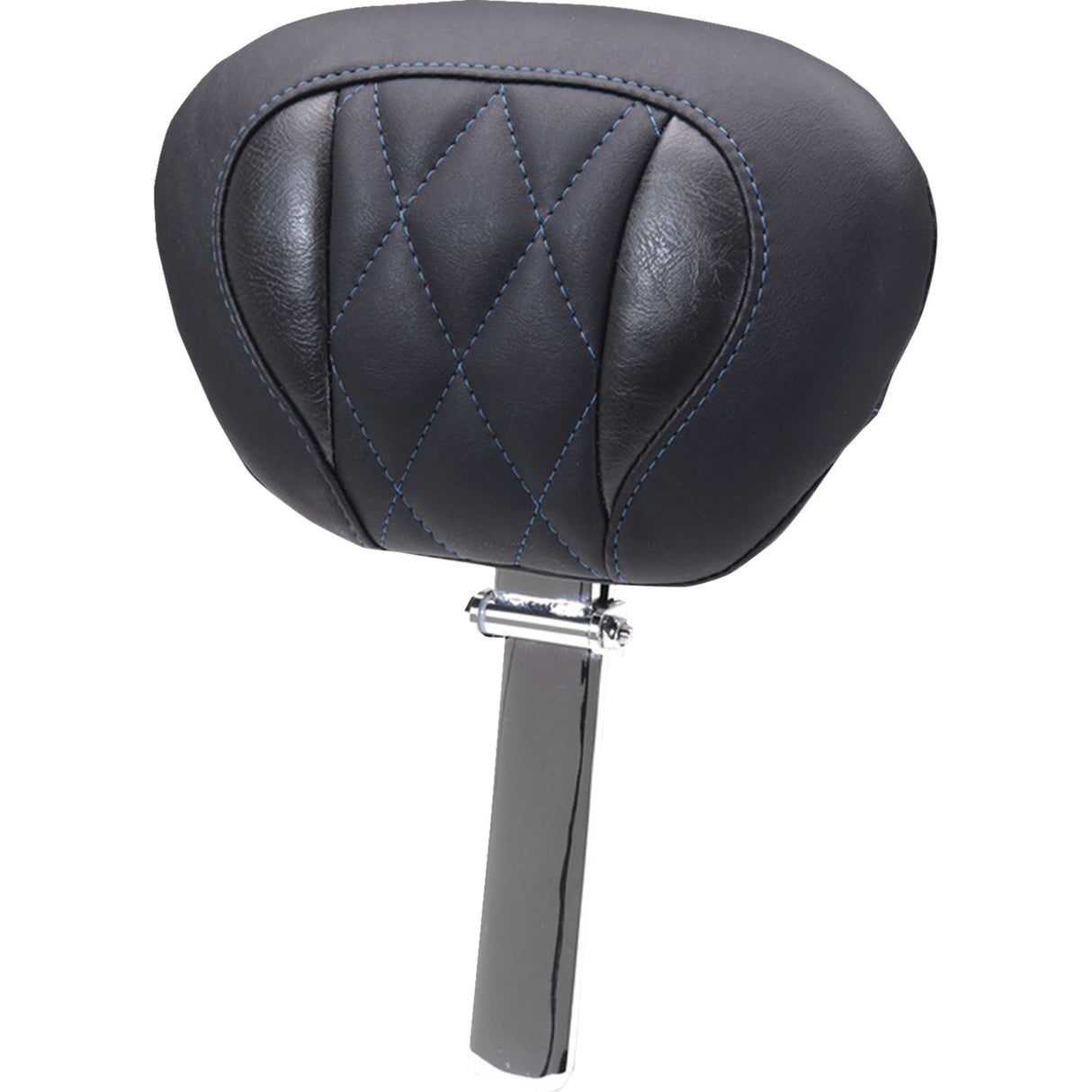 Mustang Deluxe Touring Driver Backrest Diamond Sky Blue Stitching - 89460SB For Harley Touring 2023-2026