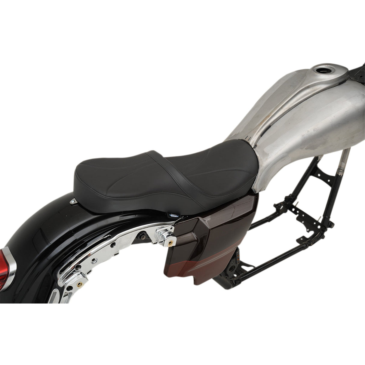DRAG SPECIALTIES SEATS 0801-1069 Low Profile Touring Seat Low Touring Seat - Solar Reflective - Mild Stitched - Yaffe Tanks - FL '08-'23