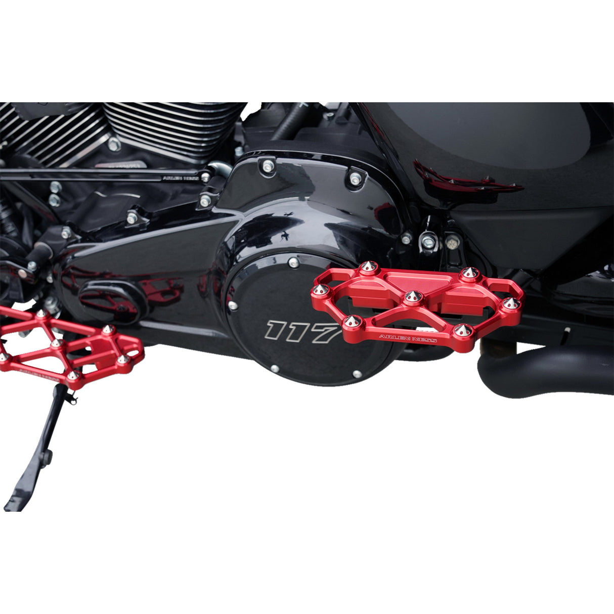 Arlen Ness Diamond Floorboards Passenger Red - 410-062 For Harley Motorcycles 1982-2026
