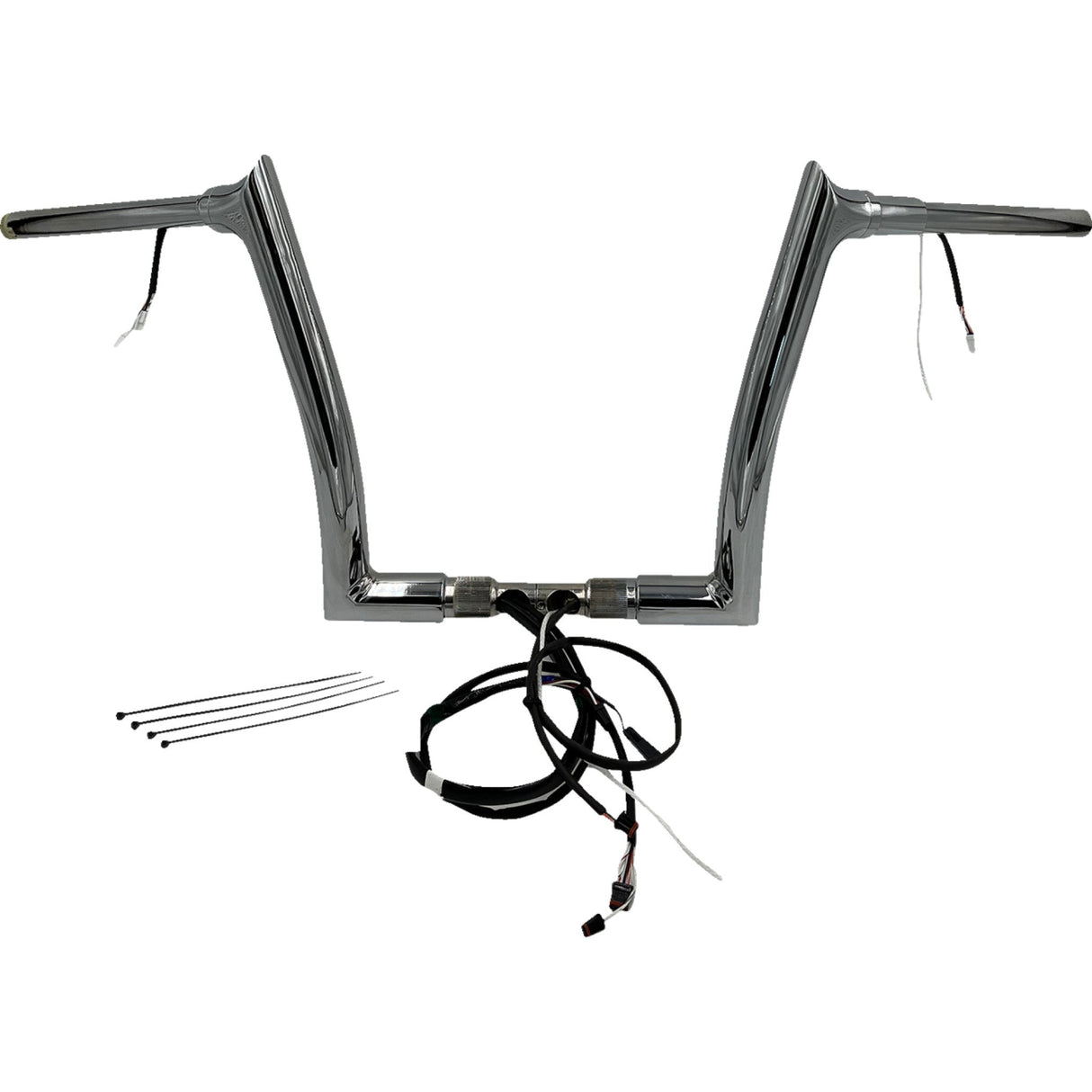 FAT Baggers INC. EZ Install Wired 1-1/2" Pointed Top Handlebar Kit 12" Chrome - 802312 For Harley Road Glide 2016-2020