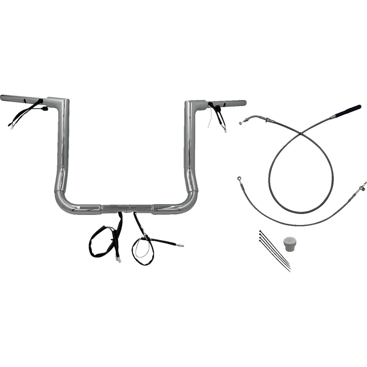 FAT Baggers INC. 1-1/2" EZ Install Flat Top Handlebar 14" Chrome - 649014 For Harley Street Glide 2023-2026