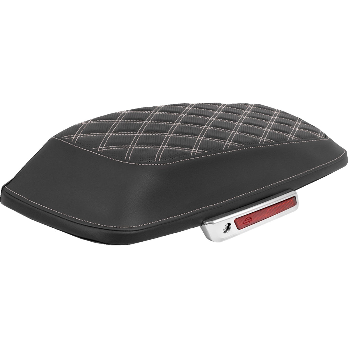 SADDLEMEN 3501-2308 L870-14-18406 Lattice Stitched Saddlebag Lid Covers Saddlebag Lid Covers - Lattice - White Stitch - FLH/FLT '14-'25