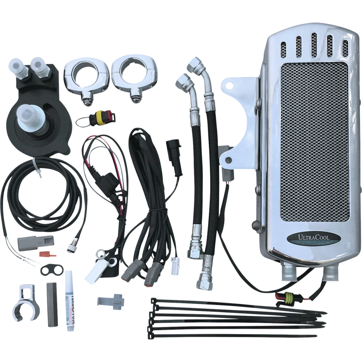 Ultracool 3.0 Side Mount Oil Cooler With Fan Kit For Sportster Side Mount Oil Cooler Kit Chrome Sportster - SMSP-2C For Harley Sportster 2004-2022