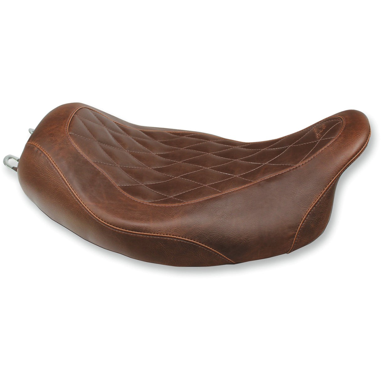 Mustang Wide Tripper™ Solo Seat Without Backrest Diamond Brown - 76722 For Harley Touring 2008-2025
