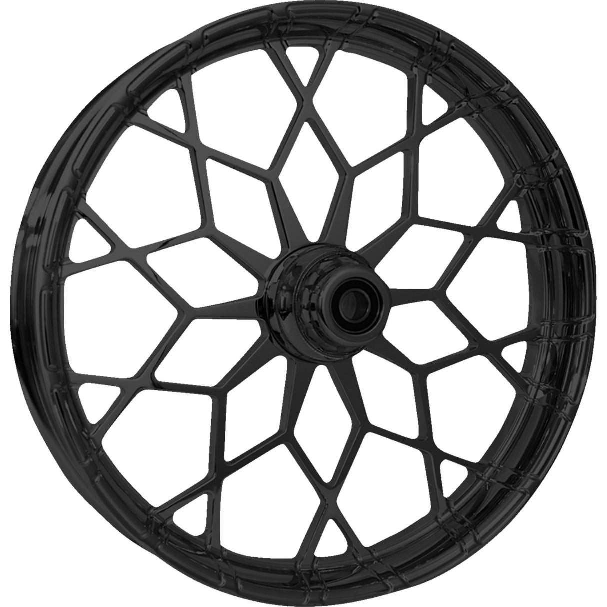 RC COMPONENTS 0213-0875 213HD032A21135B Phenom Wheel - Front - Single Disc/with ABS - Black - 21x3.5 - FLH