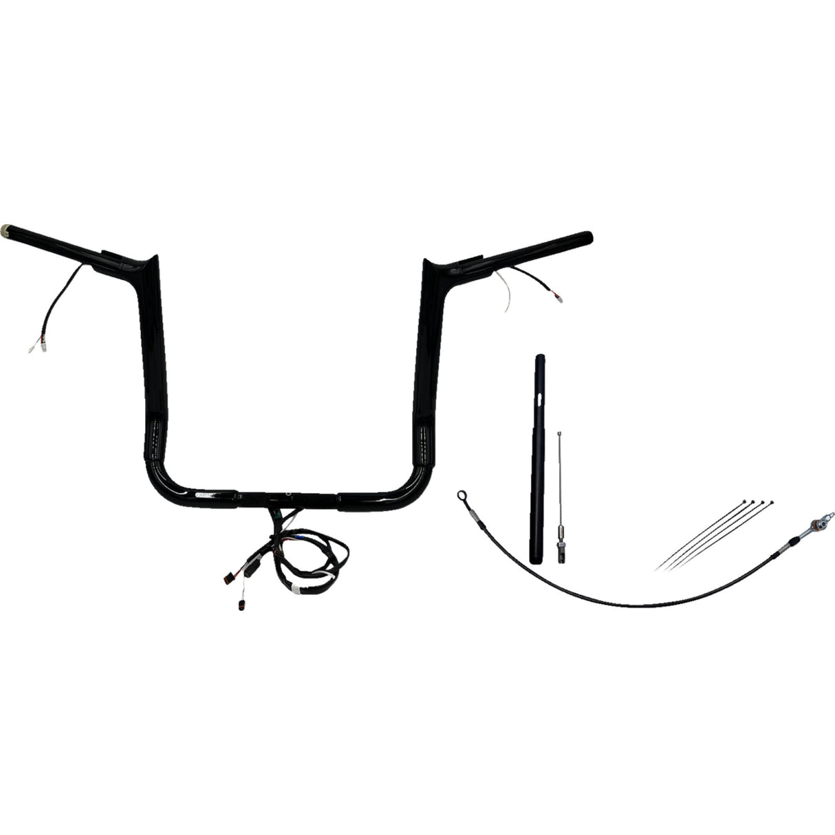 FAT BAGGERS INC. 0601-6184 812014-B EZ Install Wired 1-1/2" Pointed Top Handlebar Kit - 14" - Black