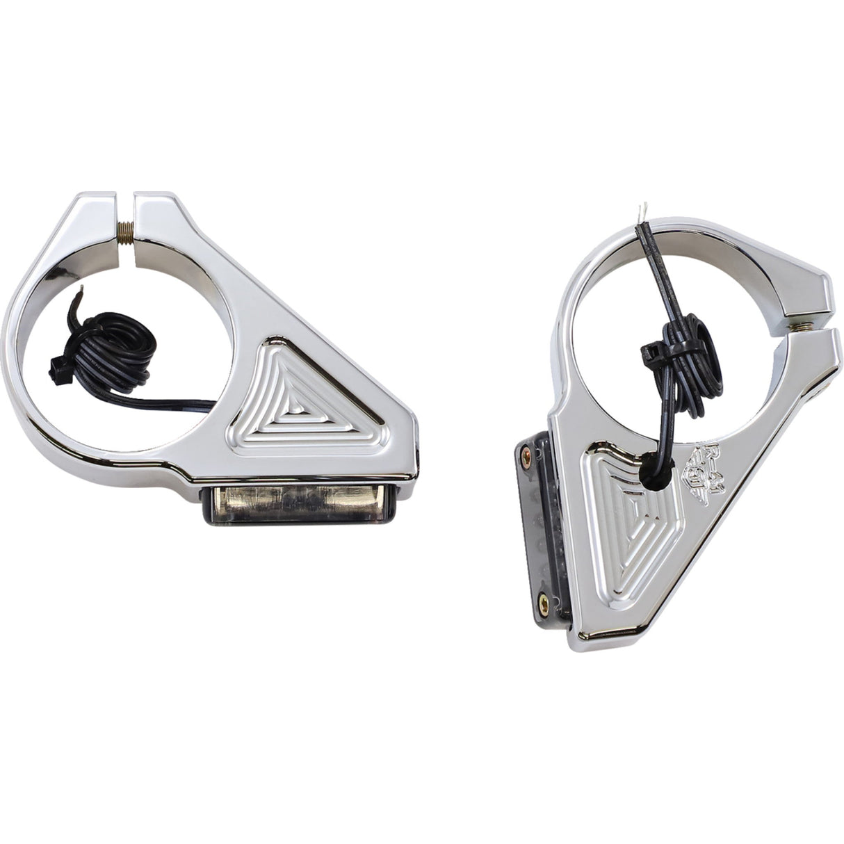 Joker Machine Fork Mount Turn Signals 41 Mm Amber Chrome - 05-304-3 For Harley 1984-2006