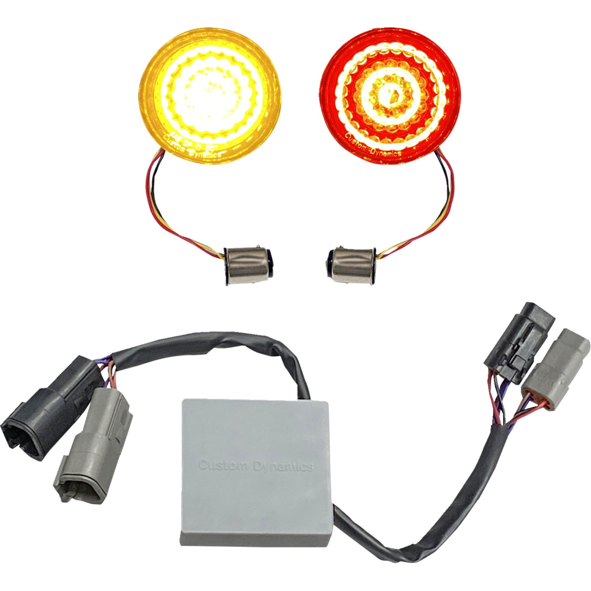Custom Dynamics Smart LED Bullet Turn Signal Inserts Amber Red - CD-STS-BRK For Harley 2011-2017