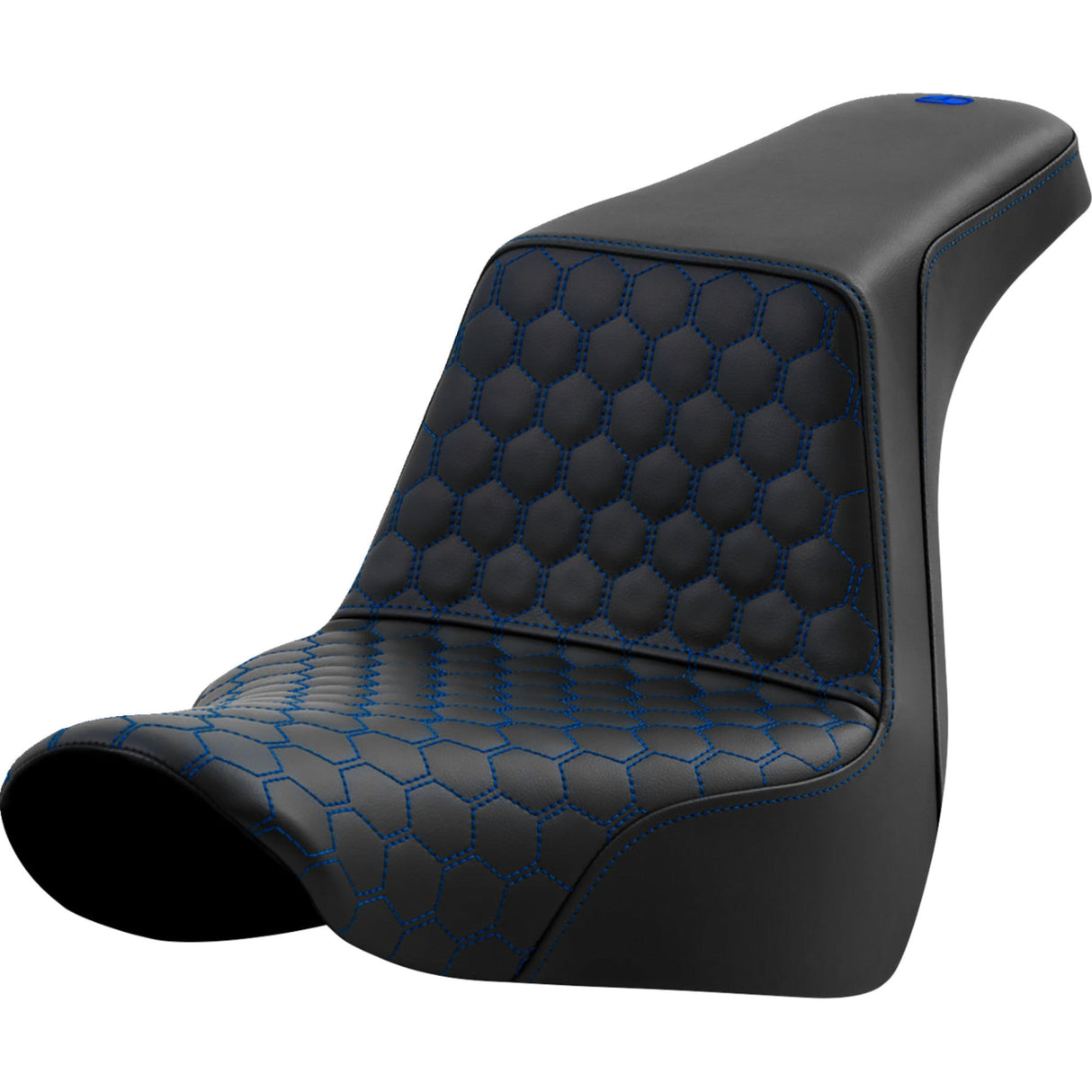 Saddlemen Honeycomb Step-Up Seat Honeycomb Blue Stitching FL FX - 818-29-17701 For Harley Softail 2018-2026