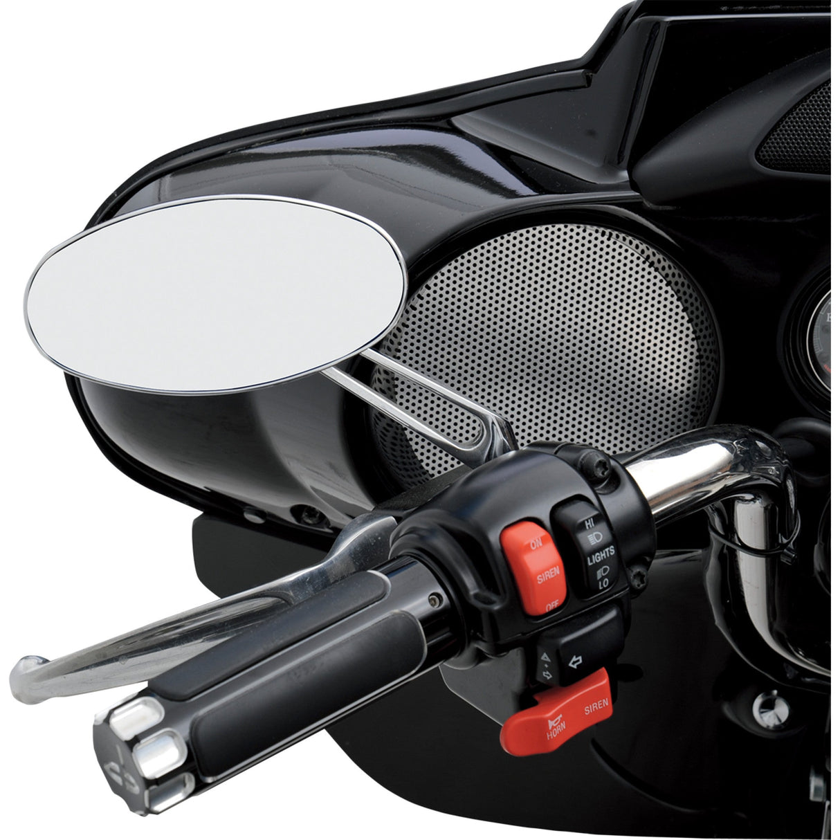 DRAG SPECIALTIES Stealth Mirror - Side View Oval Chrome
