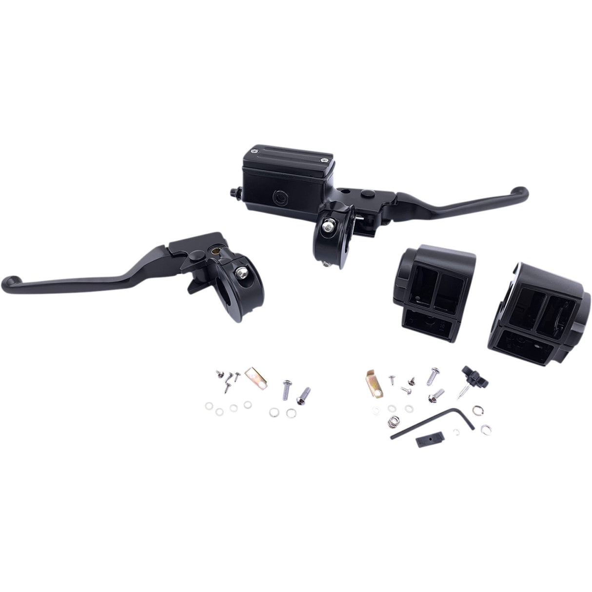Drag Specialties Handlebar Control Kit — Hydraulic Mechanical 5/8" Master Cylinder Black For Harley Motorcycles 1984-1995