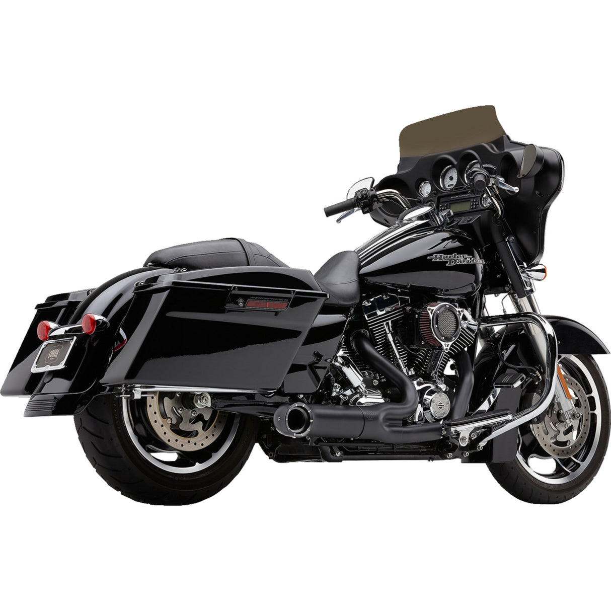 Cobra Turn Out 2-Into-1 Exhaust System Black - 6270B-1 For Harley Touring 2009-2016