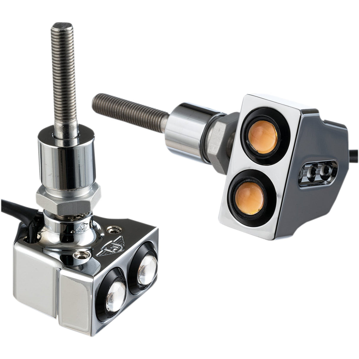 JOKER MACHINE 2020-1448 05-216C Rat Eye LED Mirror Mount Turn Signals — Dual - Rat Eye Mirror-Mount Turn Signals - Dual - Chrome