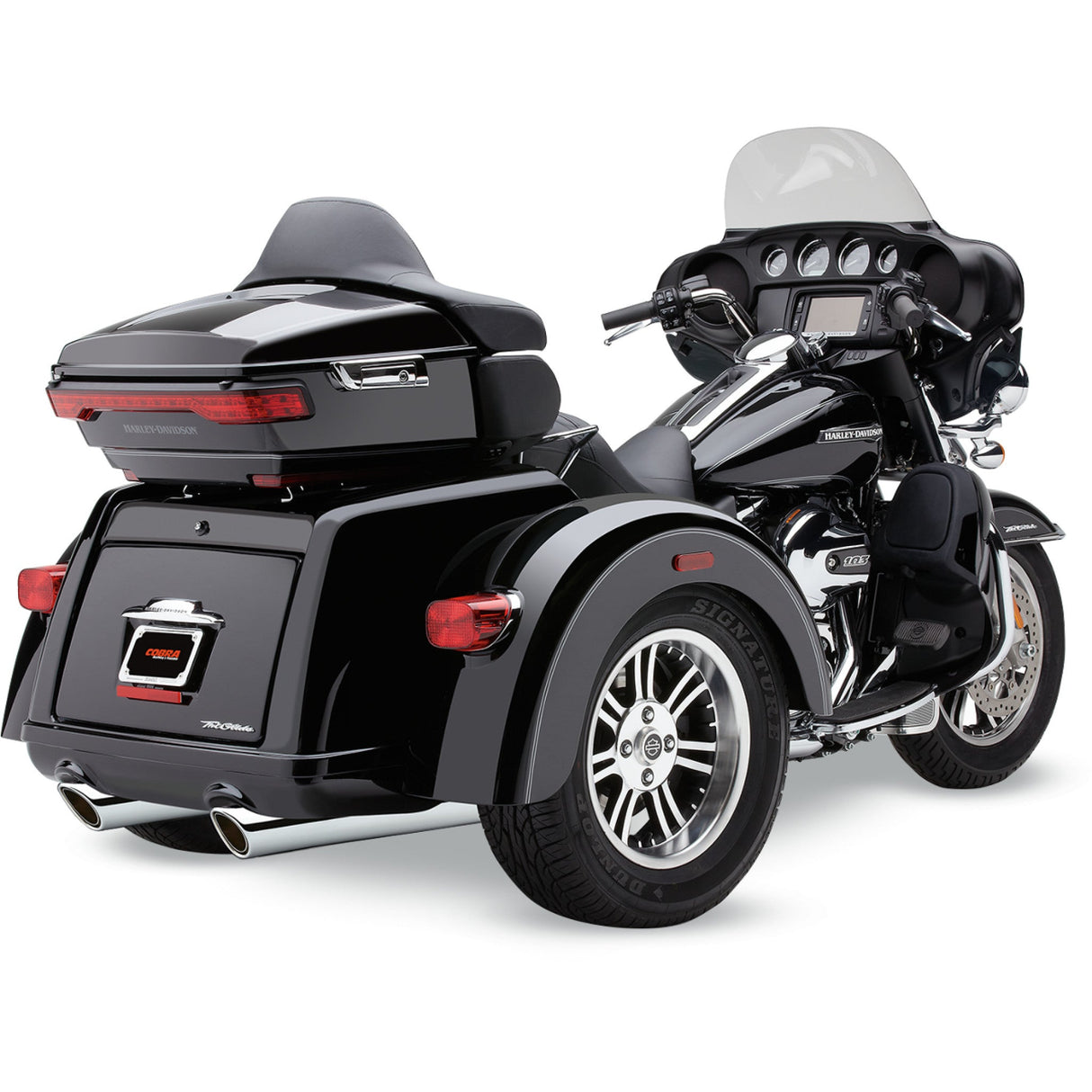 Cobra 909 Twins Slip-On Mufflers Tri-Glide Chrome - 6303 For Harley Touring 2009-2025